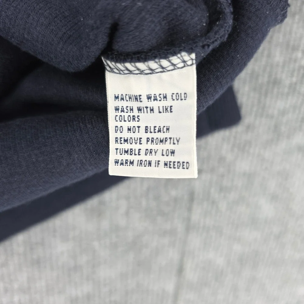 Polo Ralph Lauren Mens Navy Blue Quarter Zip Pullover Cotton Ribbed Sweater L